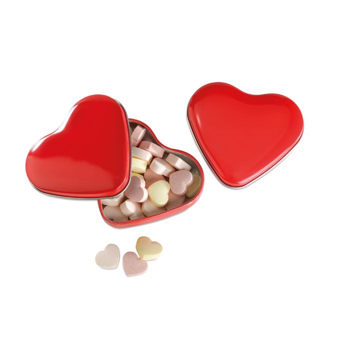 LOVEMINT. Cutie metalică în formă de inimă cu bomboane