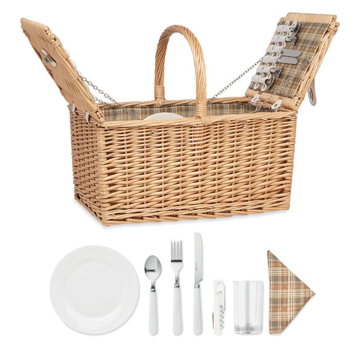 MIMBRE PLUS. Coș de picnic din răchită pentru 4 persoane