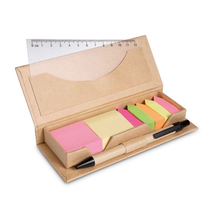 STIBOX. Set de bilețele adezive din material reciclat, cu stilou