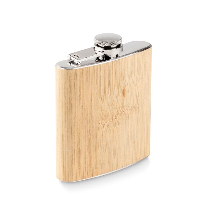 HIPHIP. Flacon de buzunar subțire din bambus, 170 ml