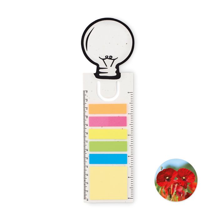 IDEA SEED. Semn de carte din hârtie cu semințe, cu bloc de notițe
