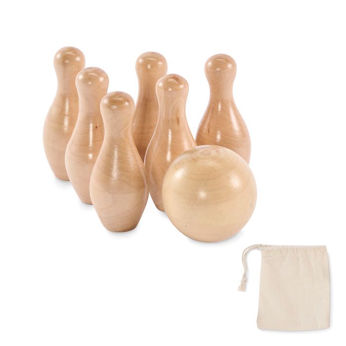 BOLITO. Set de bowling din lemn de pin
