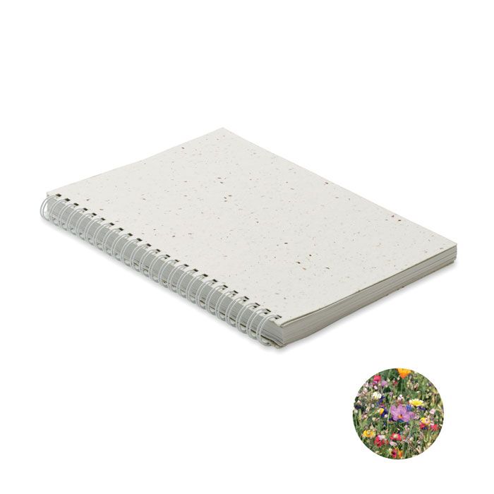 SEED RING. Caiet cu copertă din hârtie cu semințe, format A5